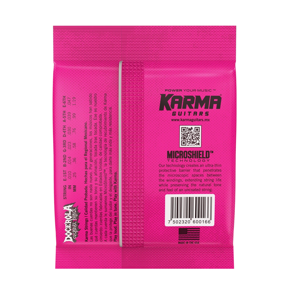 10|47 PHOSPHOR BRONZE : Docerola Guitar Strings (Pares) - Karma Guitars, Inc.