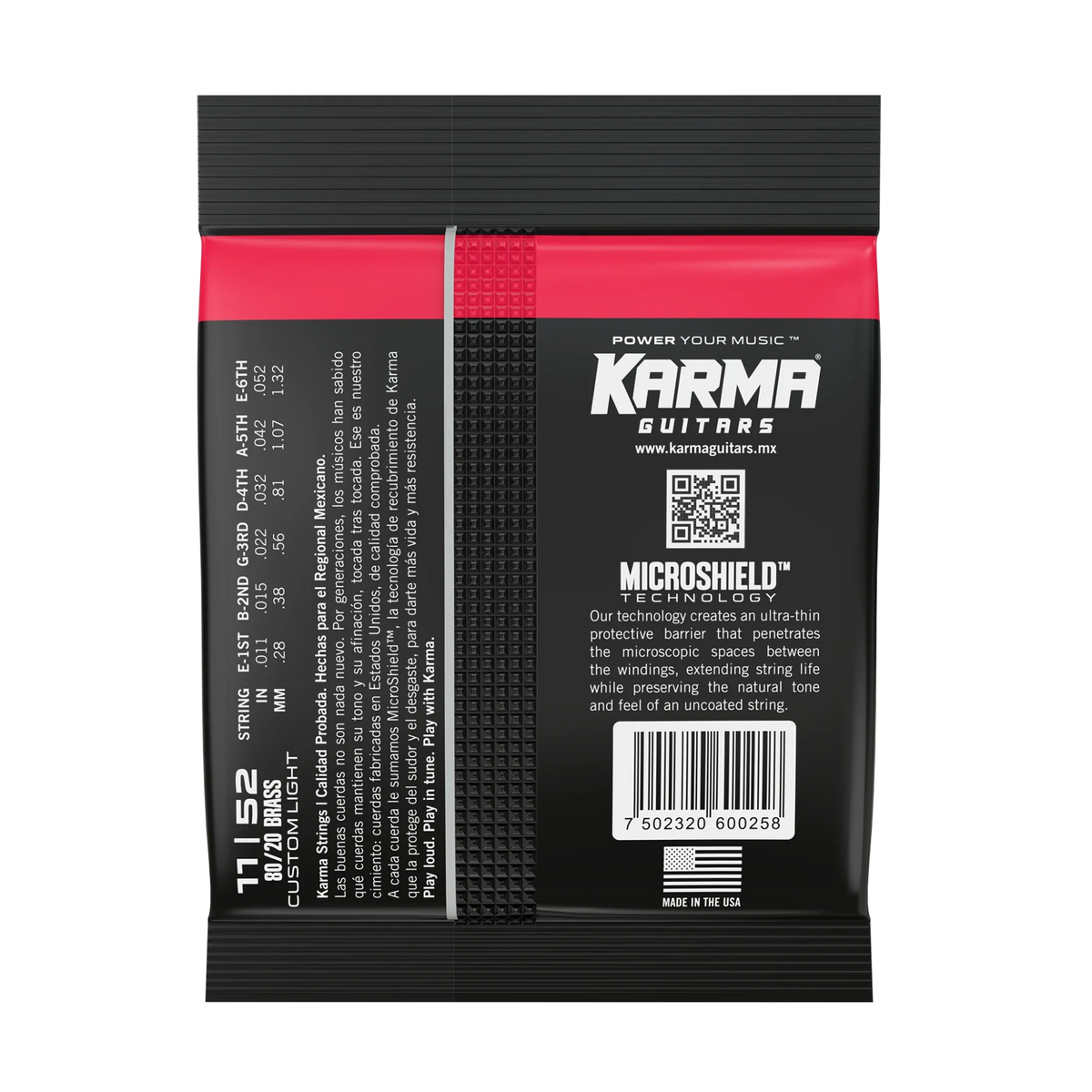 11|52 80/20 BRONZE : Acoustic Guitar Strings - Karma Guitars, Inc.