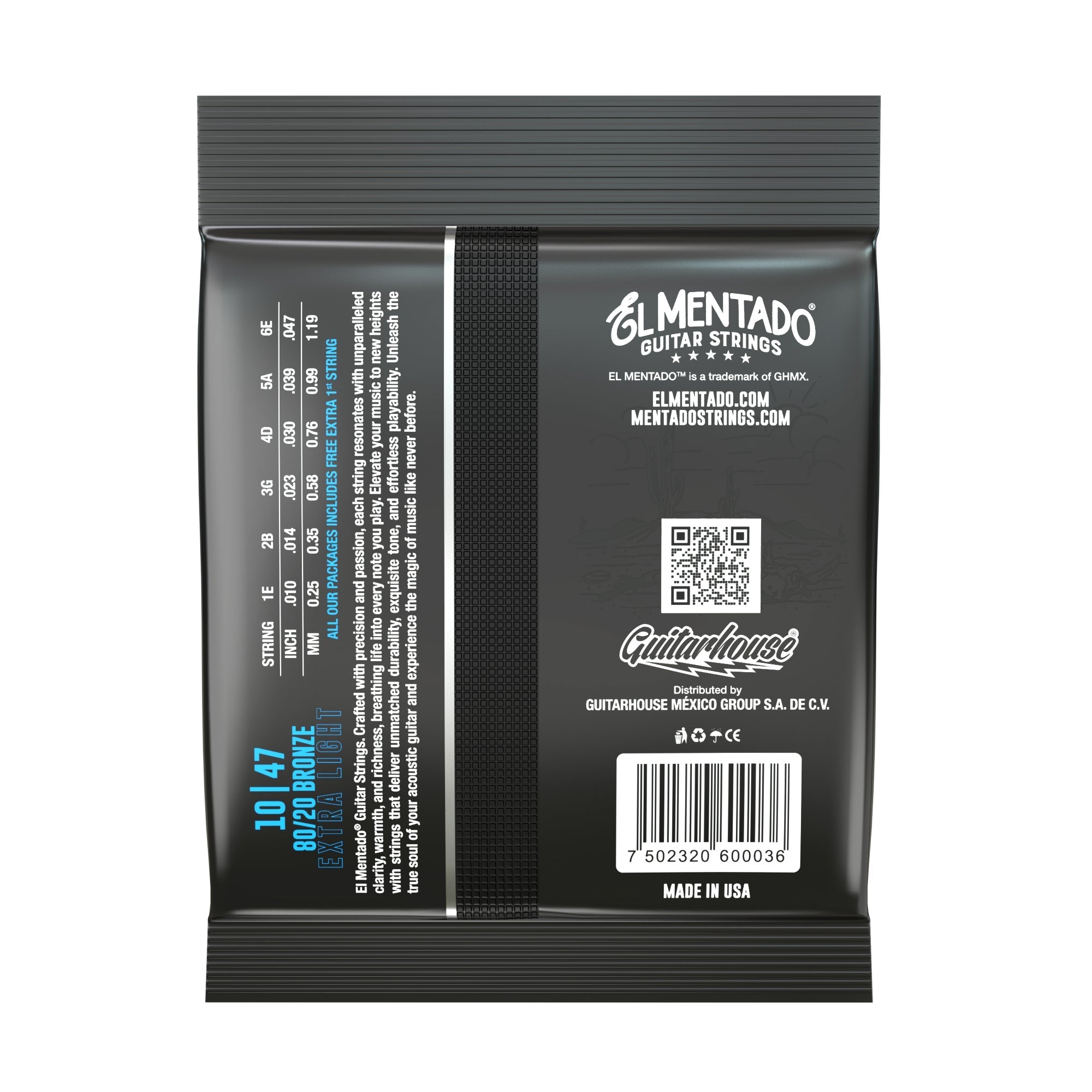 10|47 80/20 BRONZE : Acoustic Guitar Strings | EL MENTADO™