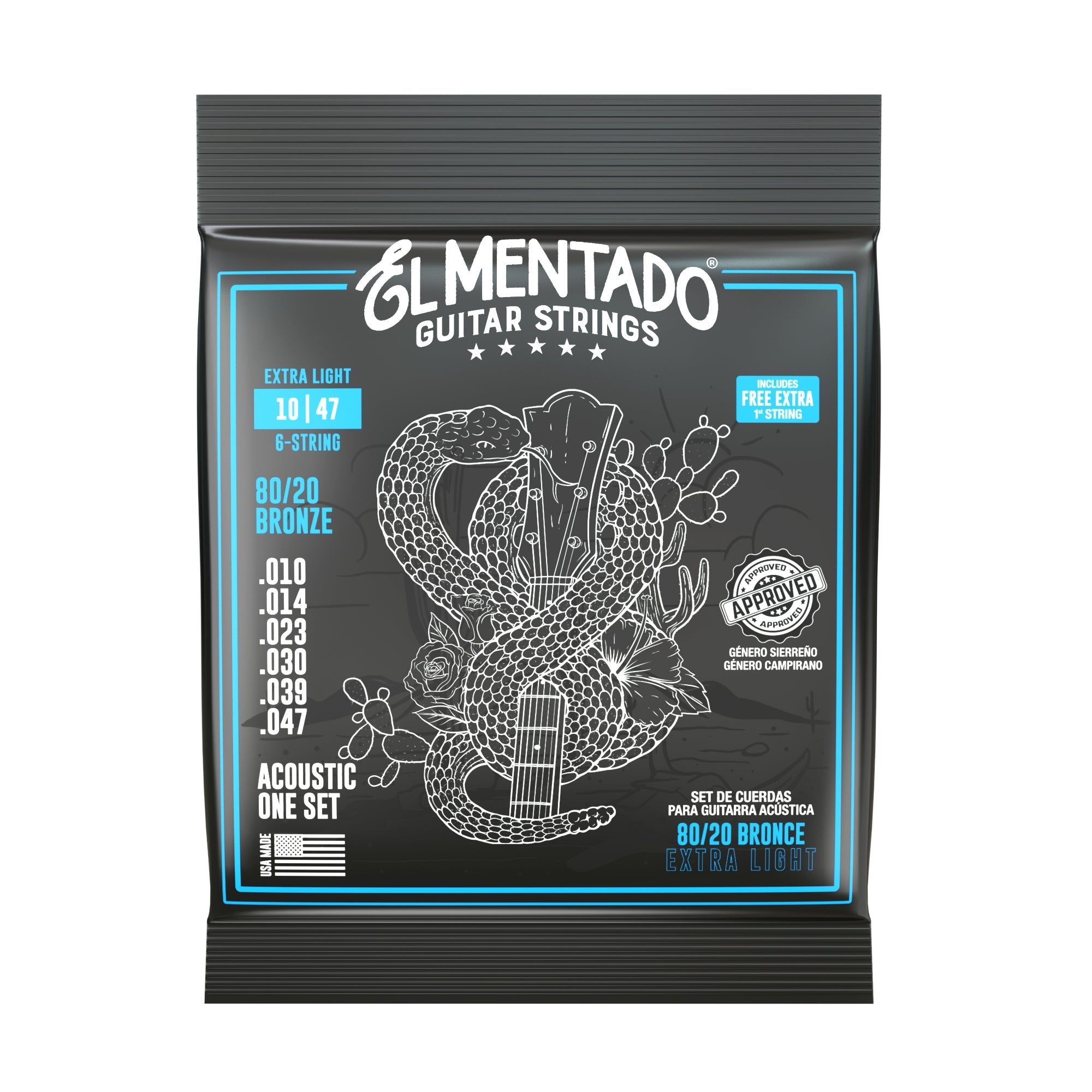 10|47 80/20 BRONZE : Acoustic Guitar Strings | EL MENTADO™