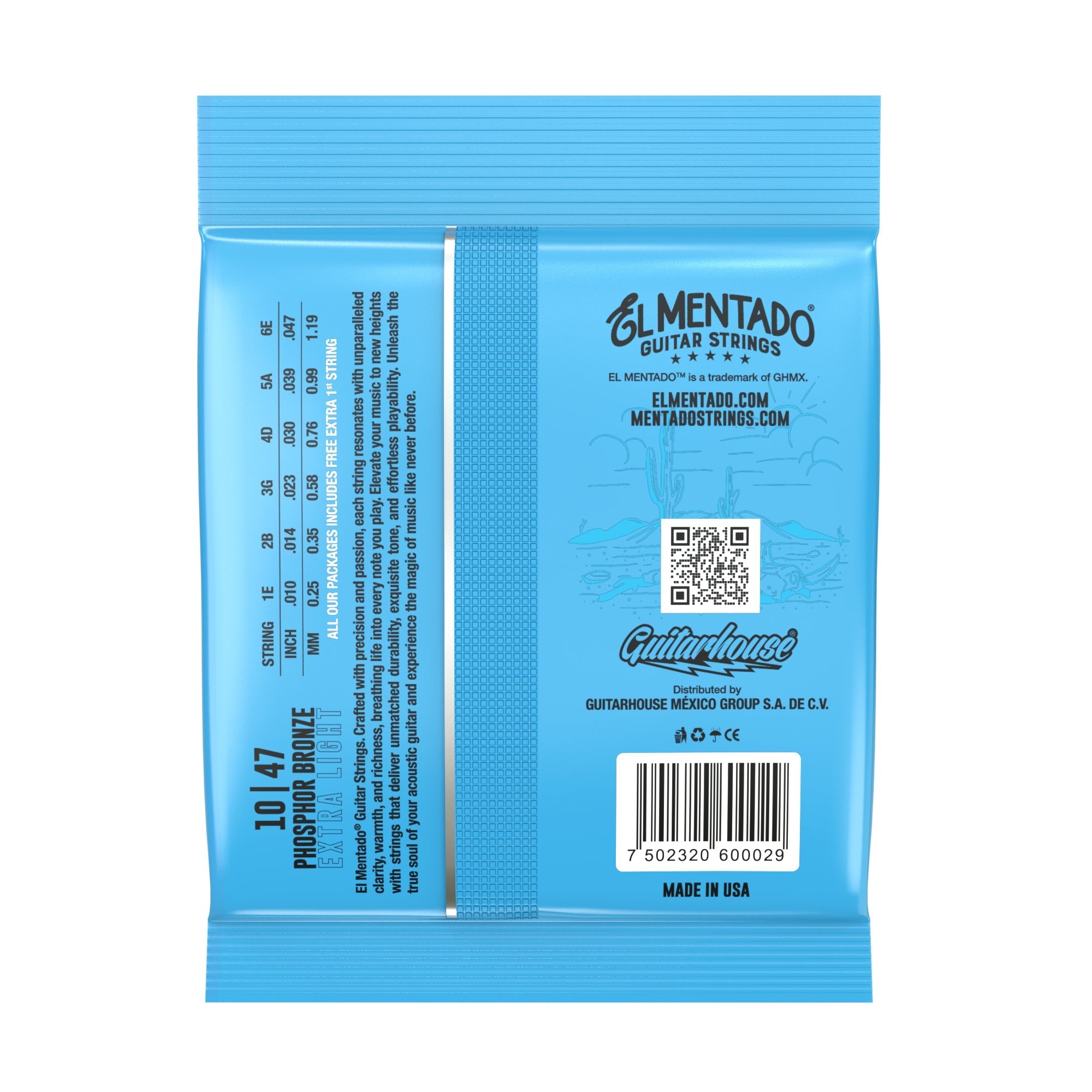 10|47 PHOSPHOR BRONZE : Acoustic Guitar Strings | EL MENTADO™