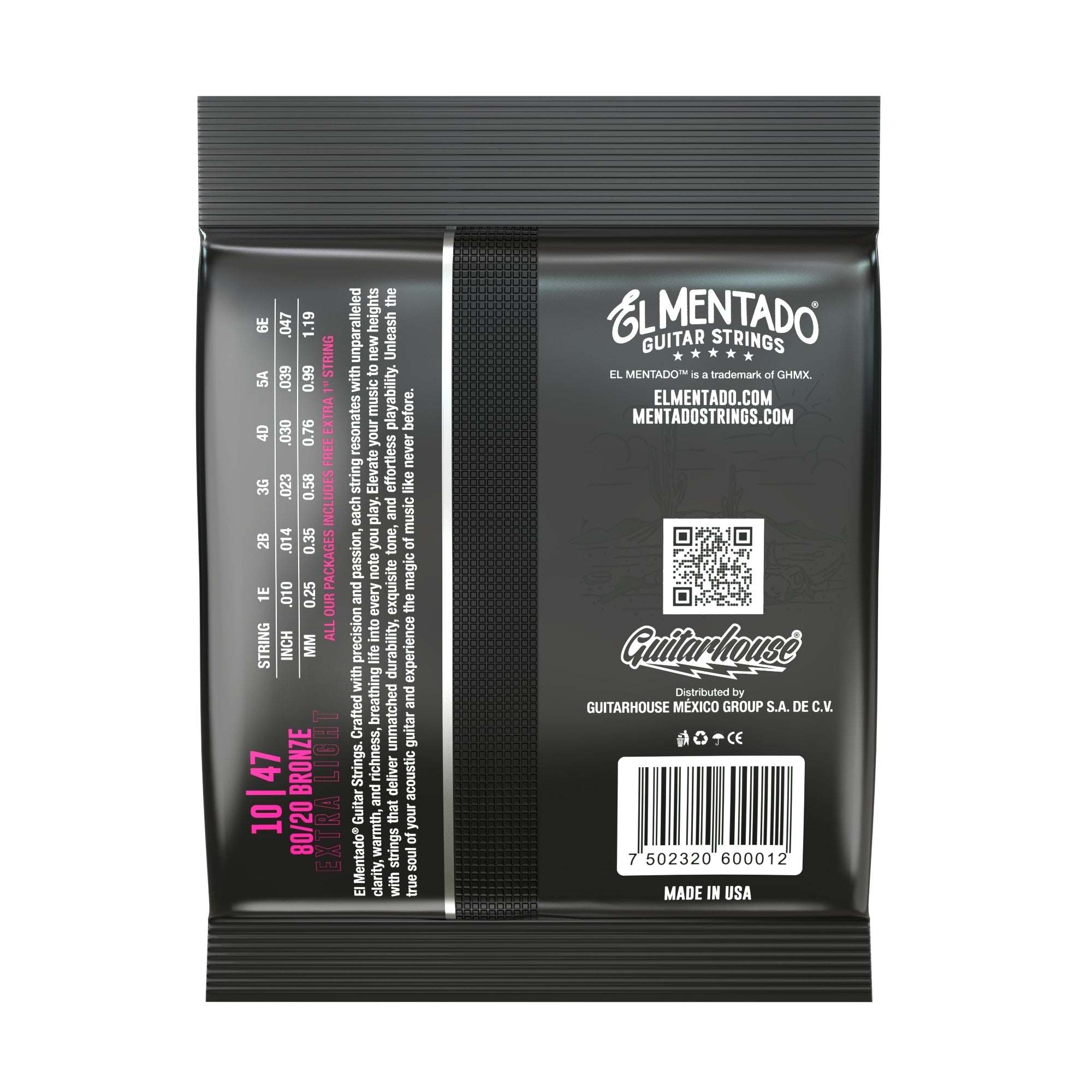 10|47 80/20 BRONCE : Cuerdas Guitarra Docerola (Pares) 12-PACK | EL MENTADO™