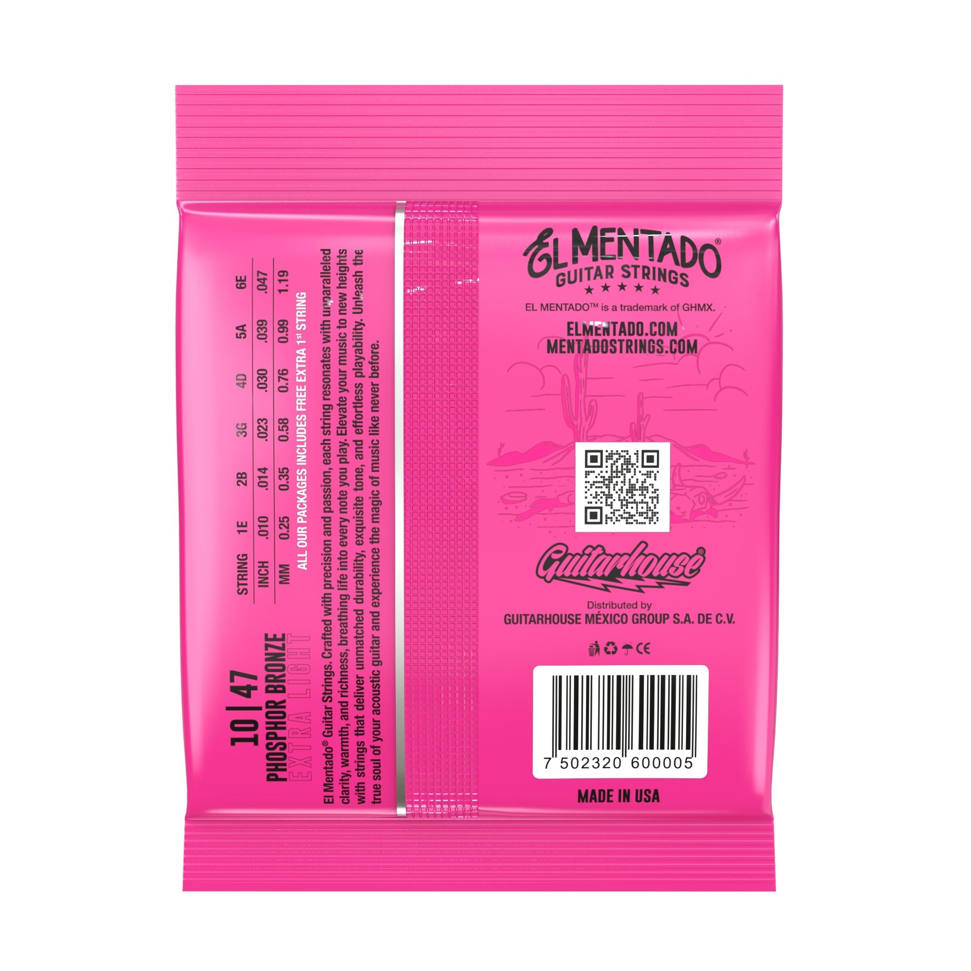 10|47 BRONCE FOSFORADO : Cuerdas Guitarra Docerola (Pares) 12-PACK | EL MENTADO™