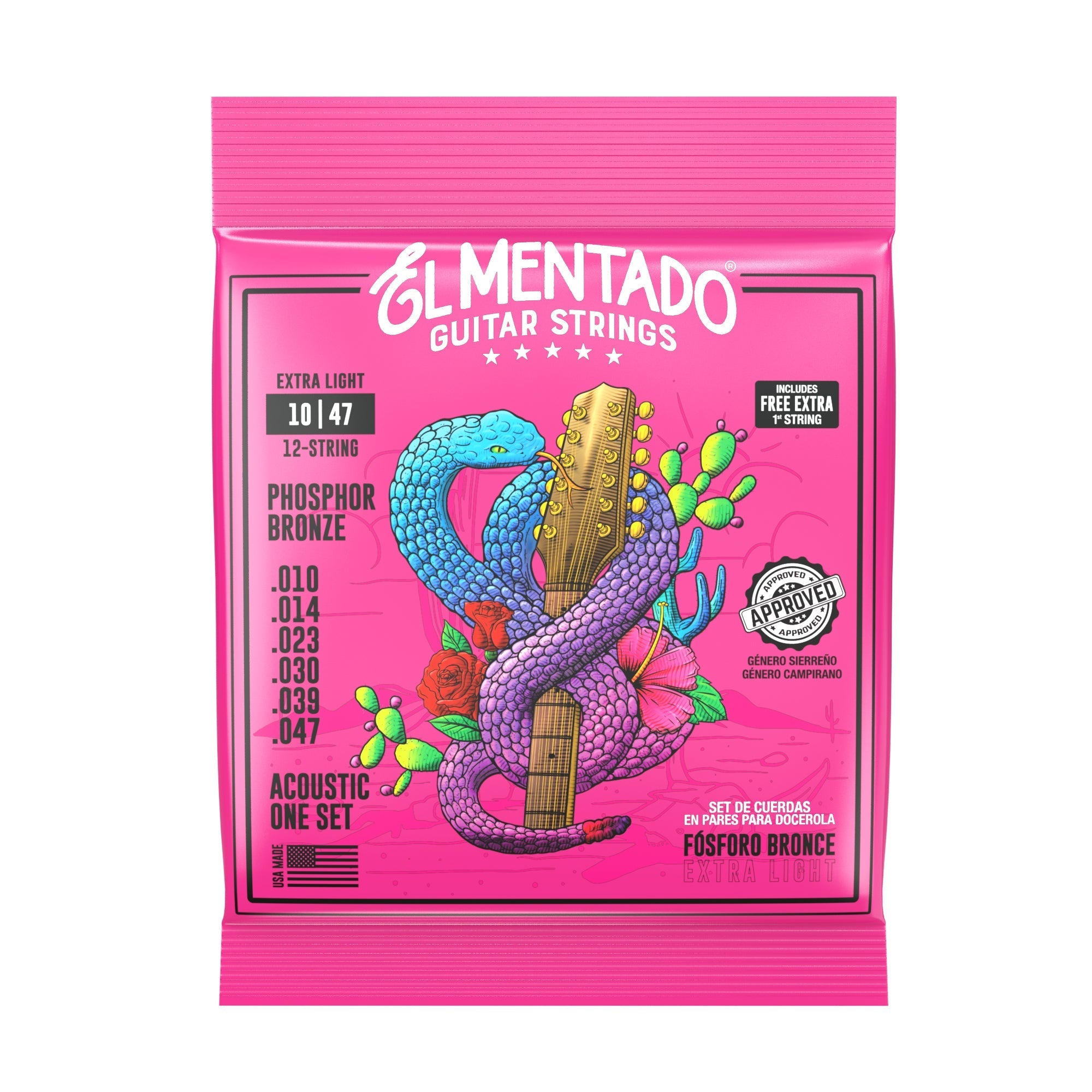 10|47 BRONCE FOSFORADO : Cuerdas Guitarra Docerola (Pares) | EL MENTADO™