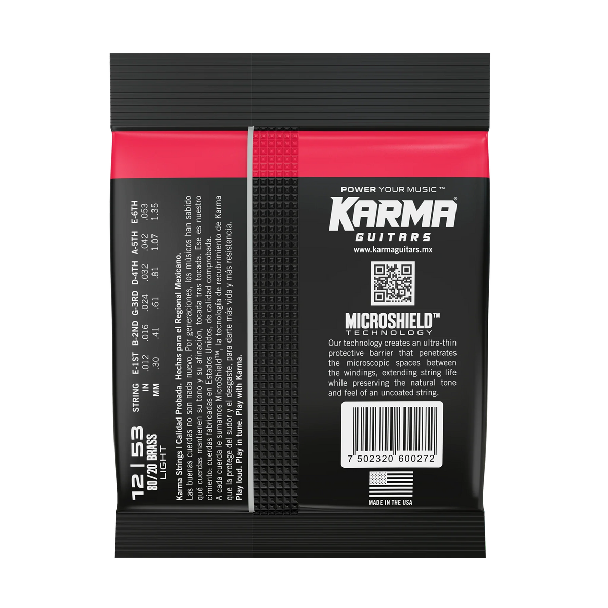 Cuerdas Karma Guitarra Acústica 12-53 Bronce 80/20 - imagen 2 de 3