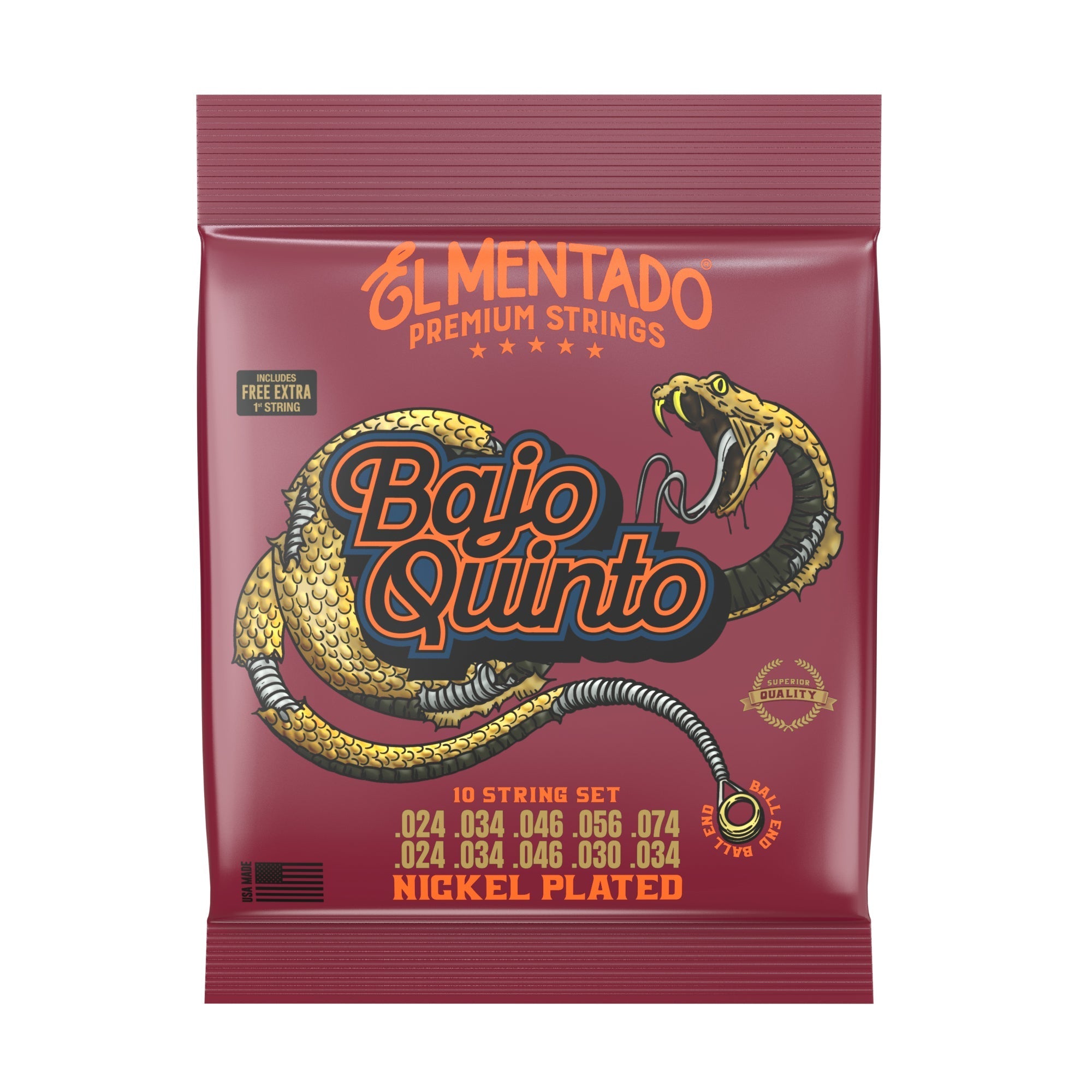 NÍQUEL PLATEADO : Cuerdas Bajo Quinto (Ball End) | EL MENTADO™