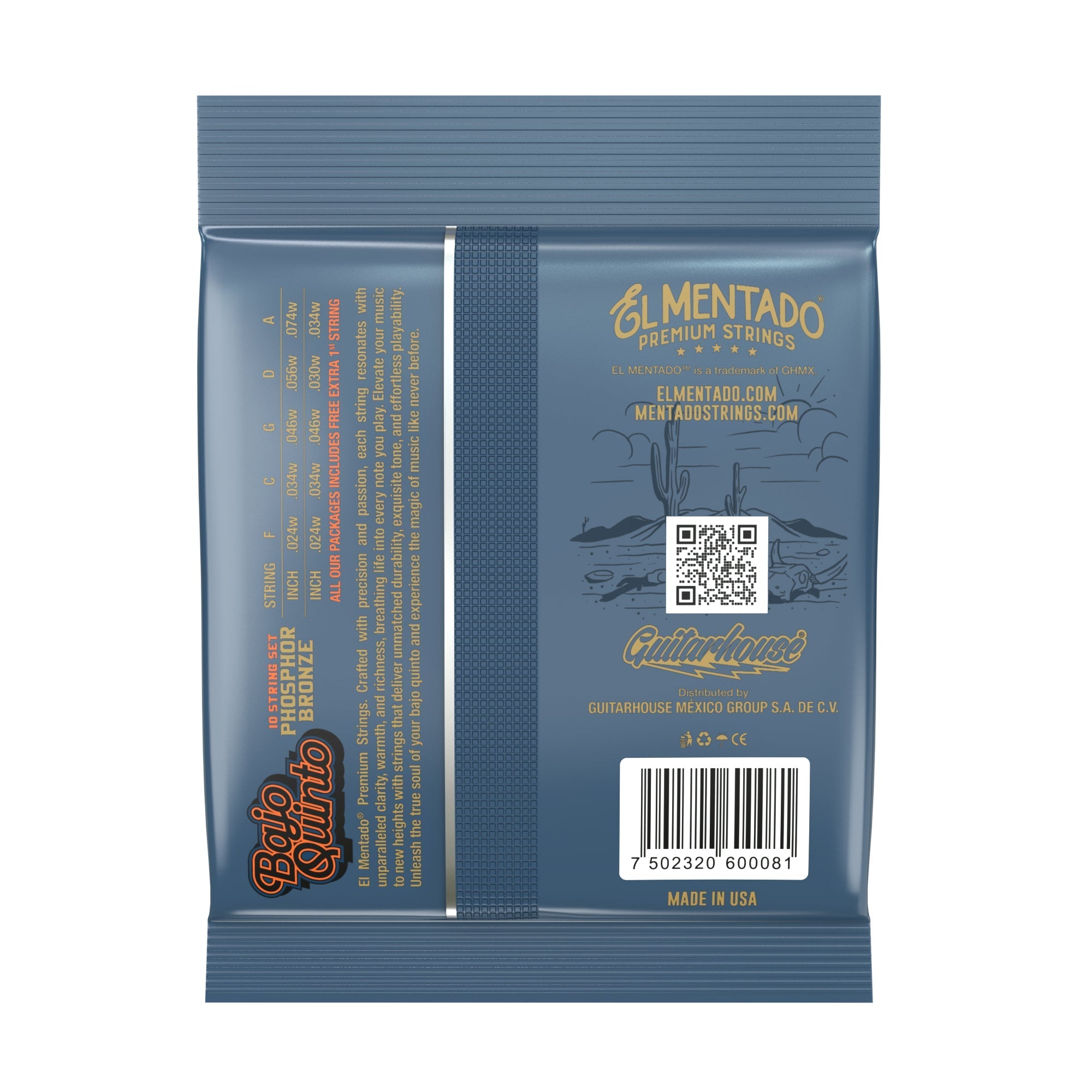BRONCE FOSFORADO : Cuerdas Bajo Quinto (Ball End) | EL MENTADO™