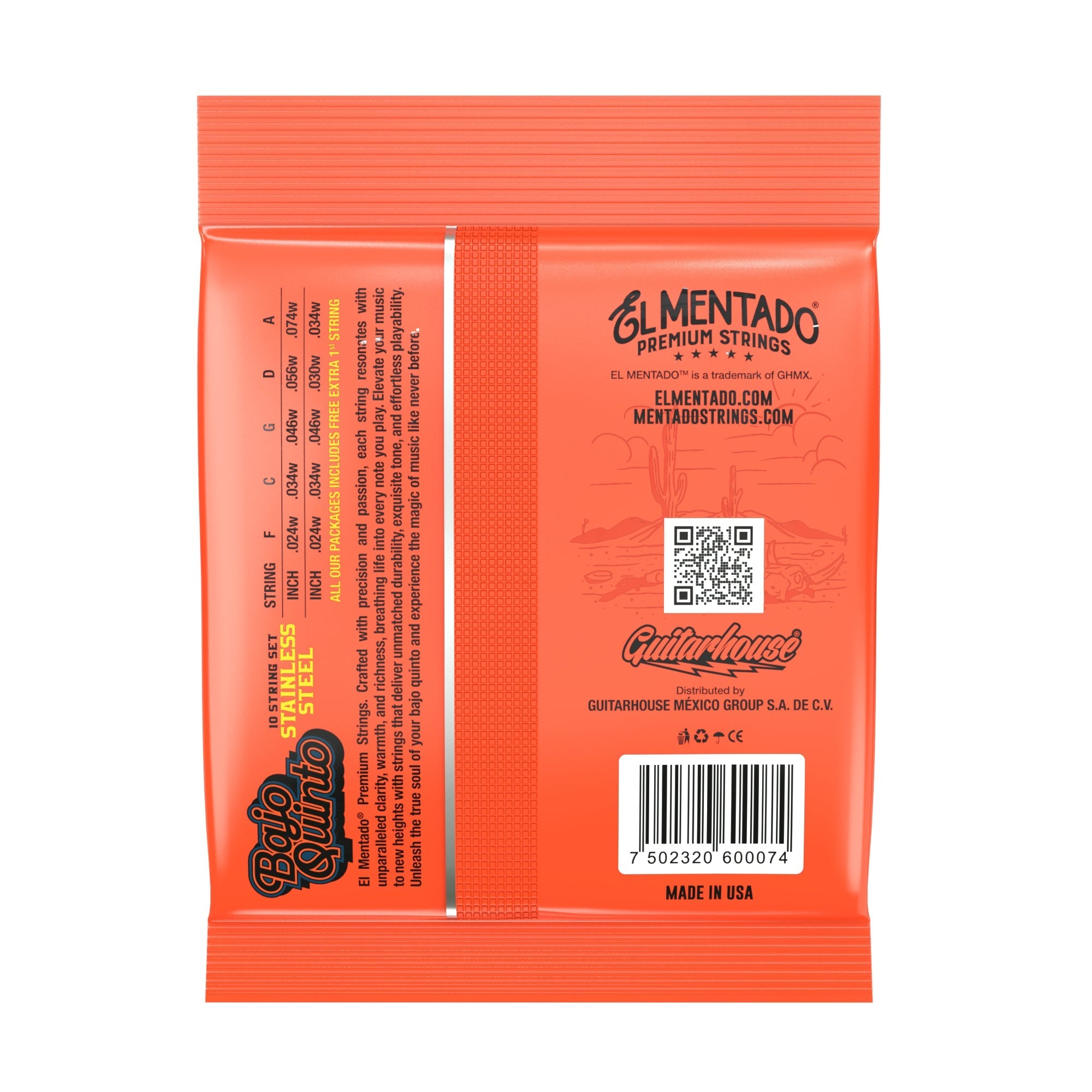 ACERO INOXIDABLE : Cuerdas Bajo Quinto (Ball End) | EL MENTADO™