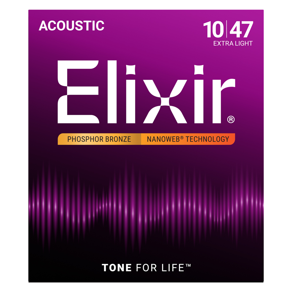 Cuerdas Elixir Phosphor Nanoweb 16002 .010 para guitarra acústica