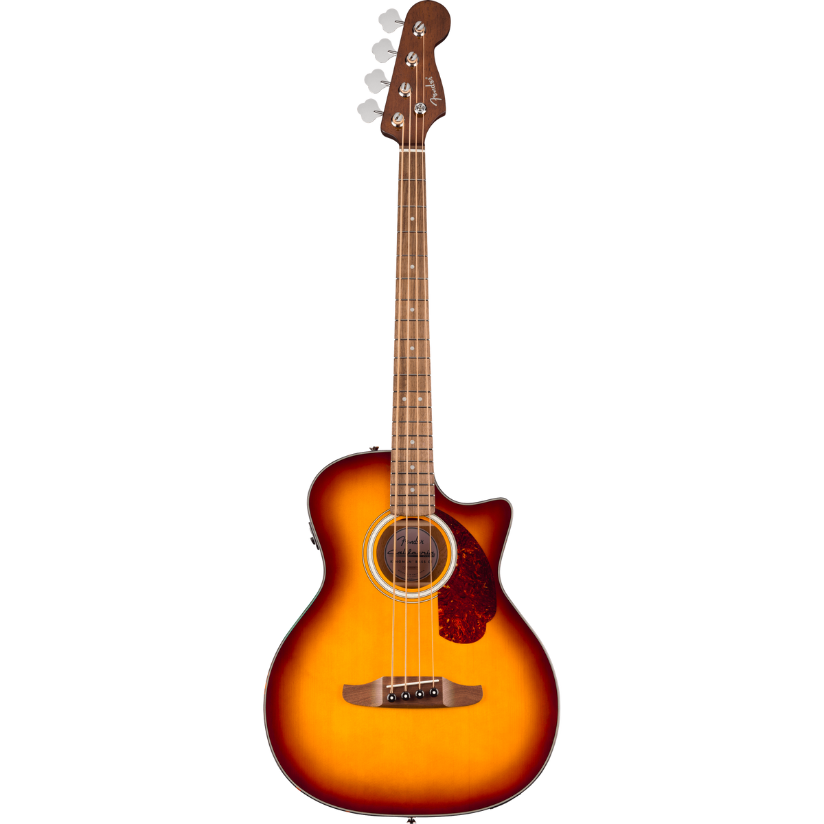 Bajo electroacústico Fender California Deluxe Kingman sombreado miel, vista frontal
