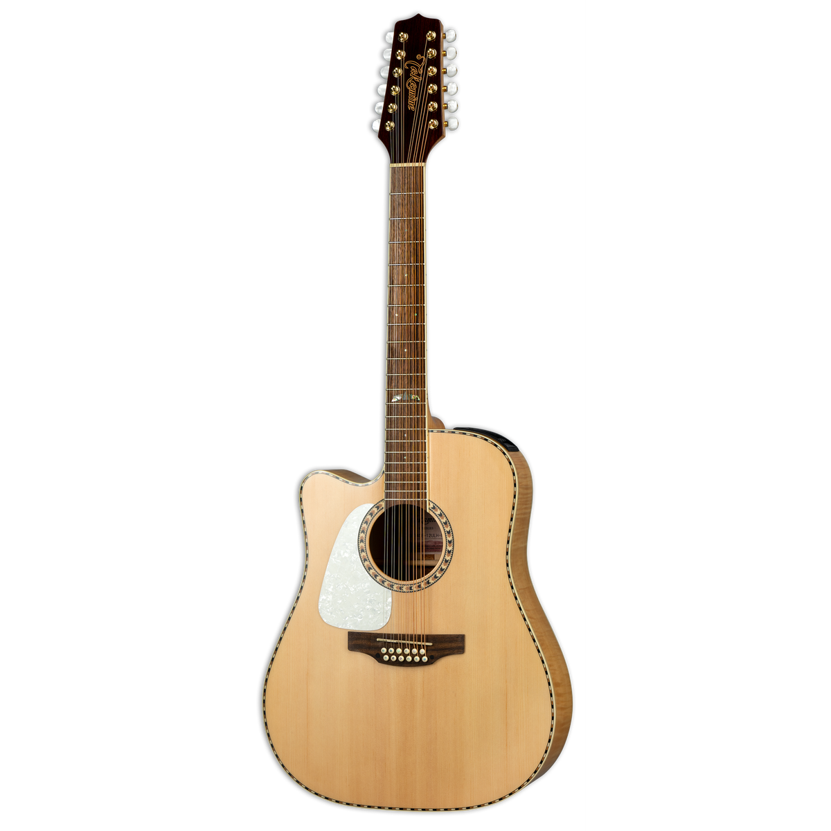 Docerola zurda Takamine GD74CE-12U natural, vista frontal