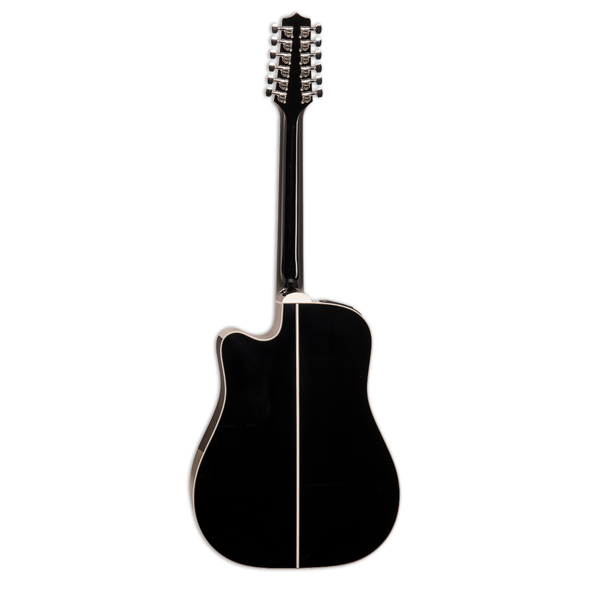 Docerola Takamine EF381SC negra, vista trasera